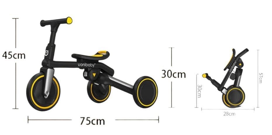 Size of uonibaby 5 in 1 baby tricycle s881