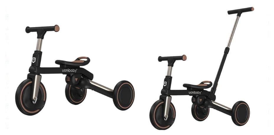 brown uoibaby 5 in 1 baby tricycle