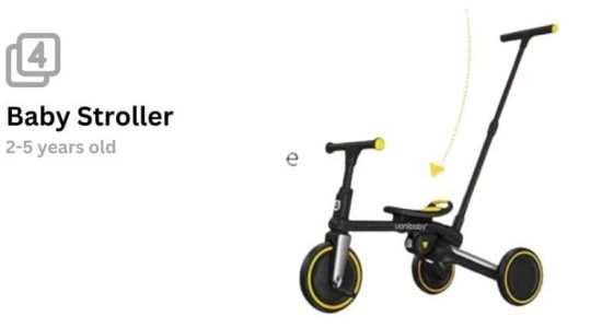 5 in 1 baby tricycle to Baby Stroller for 2-5 years old s881
